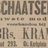 Advertentie 1895 schaatsenverkopers Gebr. Kramer, Rotterdam