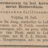 Advertentie faillisement 1897 smid W. van Herk, Lekkerkerk