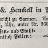 Aanmelding 1879 merkteken schaatsenmaker Becker&Henckell, Remscheid (Duitsland)