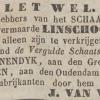 Advertentie 1846 schaatsenmaker J. van Wijk, Linschoten
