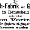 Advertentie 1876 schaatsenmaker Gebr.Wirths, Remscheid (Duitsland)