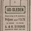 Advertentie 1920 schaatsenverkoper A&H Simonis, Leiden
