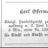 Registratie 1875 merkteken schaatsenmaker C. Offermann, Remscheid (Duitsland)