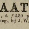Advertentie 1887 schaatsenmaker J.W. van der Velde, Twijzel.