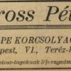 Advertentie 1936 schaatsenverkoper Peter Gross, Budapest (Hongarije)