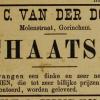 Advertentie 1888 schaatsenverkoper J.C. van der Does, Gorinchem