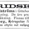 Advertentie 1892 schaatsenmaker R.L. Schillström, Göteborg, (Zweden)
