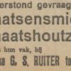 Advertentie 1908 schaatsenmaker G.S. Ruiter, Akkrum
