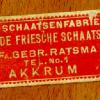 etiket voor schaatsen Fa.Gebr.Ratsma Akkrum