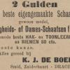 Advertentie 1904 schaatsenmaker K.J.de Boer, Drachten