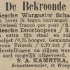Advertentie 1891 schaatsenmaker S.A. Kamstra, Warga
