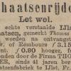 Advertentie 1890 schaatsenmaker wed. T. Faber, IJlst