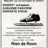 Advertentie 1992 Ridero schaatsenmaker R. de Roon, Rozenburg (ZH)