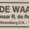 Advertentie 1977 schaatsenmaker R. de Roon, Rozenburg (ZH)