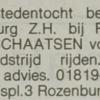 Advertentie 1986 schaatsenmaker R. de Roon, Rozenburg (ZH)