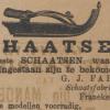 Advertentie 1894 schaatsenmaker J.G. Faber, Franeker