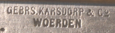 Merkteken schaatsenverkoper Gebr. Karsdorp&Co, Woerden