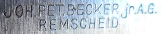 Merkteken schaatsenmaker J.P. Becker jr., Remscheid (Duitsland)
