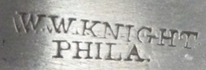 Merkteken Philadelphia Skate schaatsenverkoper W.W. Knight&Son, Philadelphia (Pennsylvania USA)