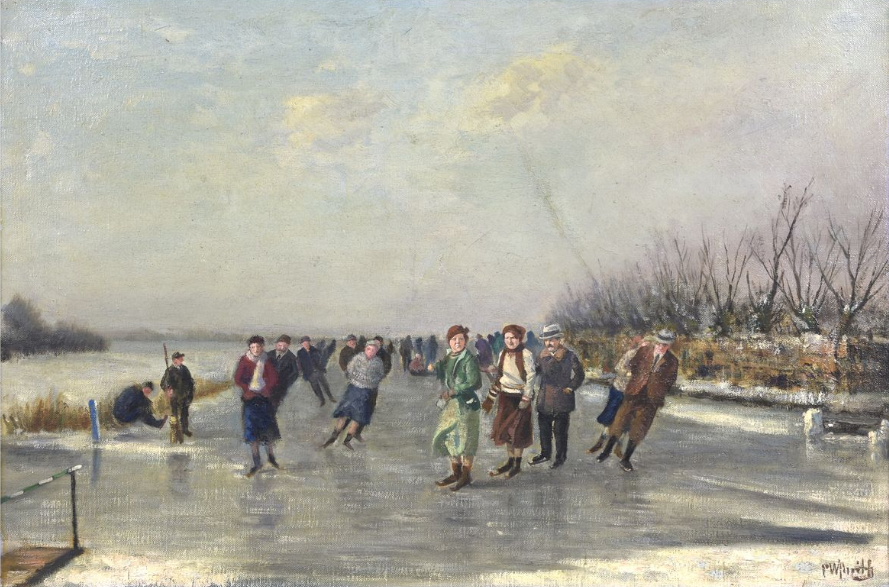 1933 Juliana schaatsend op de Schenk van Koninklijke verzamelingen