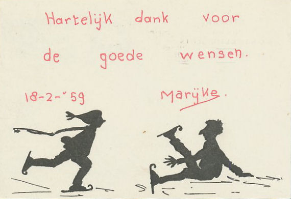 Bedankkaart voor goede wensen verjaardag Marijke