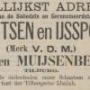 Advertentie 1891 schaatsenverkoper C. van den Muijsenbergh, Tilburg