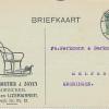 Poststuk 1914 schaatsenverkoper J.C. Mortier, Gorinchem