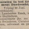 Advertentie faillisement J.L. Emck, Gorinchem