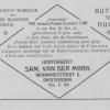 Advertentie 1916 rijwielhandelaar etc. S. van der Mark