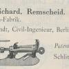 Advertentie schaatsenmaker R. Storsberg, Remscheid (Duitsland)