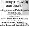 Advertentie 1873 schaatsenmaker Winterhoff&Busch, Neuenhaus-Remscheid