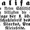Advertentie 1891 schaatsenmaker F. Markus, Praag (Tsjechië)
