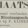 Advertentie 1879 schaatsenmaker P. Klinkenberg, Wormerveer