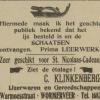 Advertentie 1922 schaatsenmaker C. Klinkenberg, Wormerveer