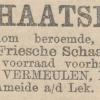 Advertentie 1895 schaatsenmakers Gebr. Vermeulen, Ameide a/d Lek