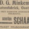 Advertentie 1906 schaatsenmaker D.G. Minkema, Oosterlittens