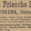 Advertentie 1902 schaatsenmaker D.G. Minkema, Oosterlittens