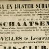 Advertentie 1858 schaatsenmaker J. Welles, Leeuwarden