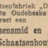 Advertentie 1934 schaatsenmaker F. Nauta, Oudehaske