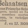 Advertentie 1895 schaatsenmakers J. en IJ. Rosier, Warga