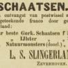 Advertentie 1891 schaatsenmaker L.S. Slingerland, Zevenhoven