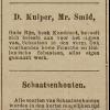 Advertentie smid D.Kuiper in Leidsch Dagblad op 14 december 1899