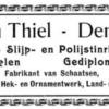 Advertentie schaatsenmaker J.J.C. van Thiel, Den Dungen