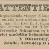 Advertentie 1895 schaatsenmaker Y. Dorhout, Zwolle