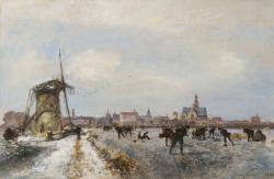 Schaatsers bij Maassluis