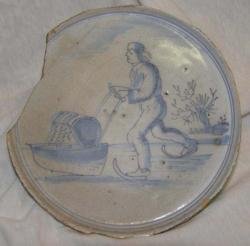 Schaatser met duwbak