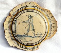 Schaatser met ijsstok