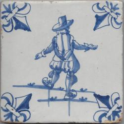 Schaatser van achteren afgebeeld