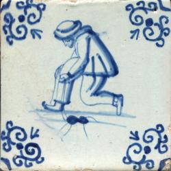 Schaatser doet schaatsen aan