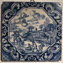 Winterlandschap met schaatsers